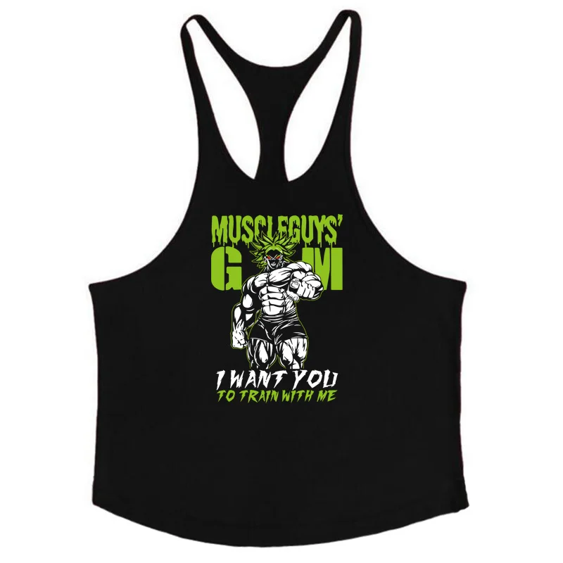 Chaleco deportivo con tirantes para hombre, ropa de entrenamiento físico de algodón puro sin mangas con tirantes en forma de I, ropa holgada para entrenamiento físico