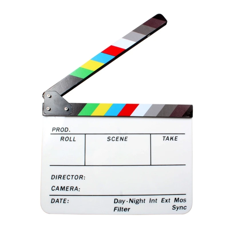 Acrylic Film Clapperboard with Bright Color, Movie Film Clap Board Easy to Clean for On Set Use in Films Series