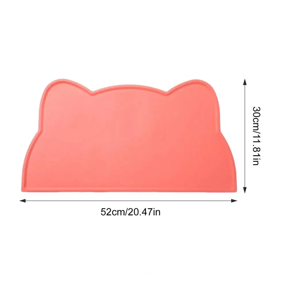 Waterproof Silicone Cat Placemat Premium Silicone Pet Mat Non-slip Silicone Pet Feeding Mat with Raised Edge Pet Bowl Mat