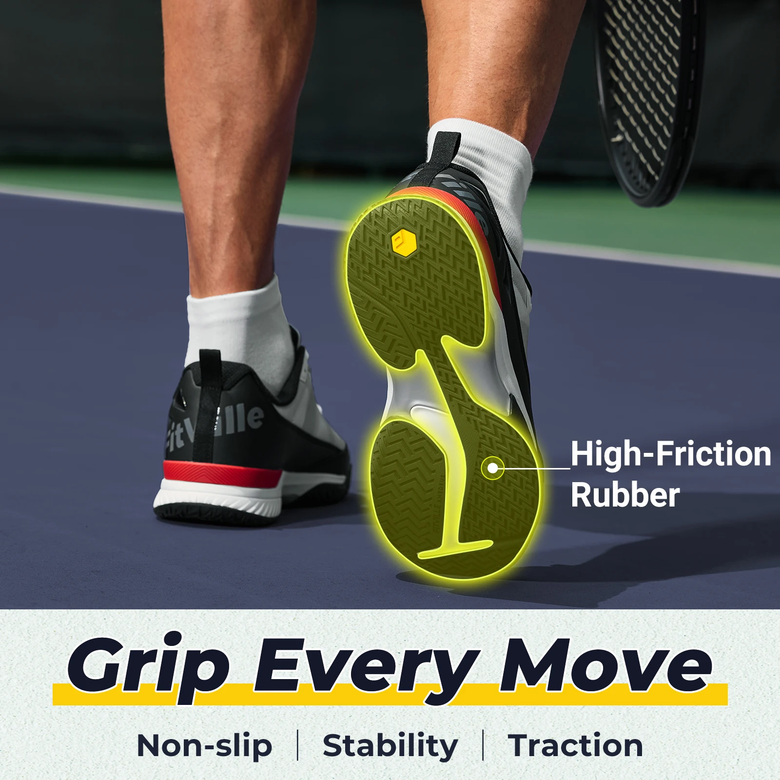 FitVille Men's Pickleball Shoe - đánh giá và giá Shock Absorbing Gym Trainers
