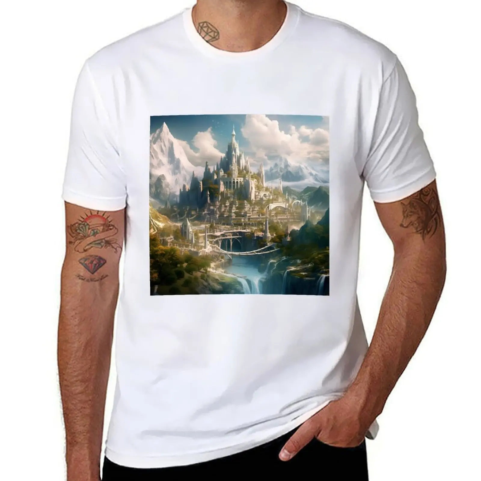 Camiseta The Hidden Kingdom of Gondolin para hombre, camisetas para hombre, Camiseta suave de algodón