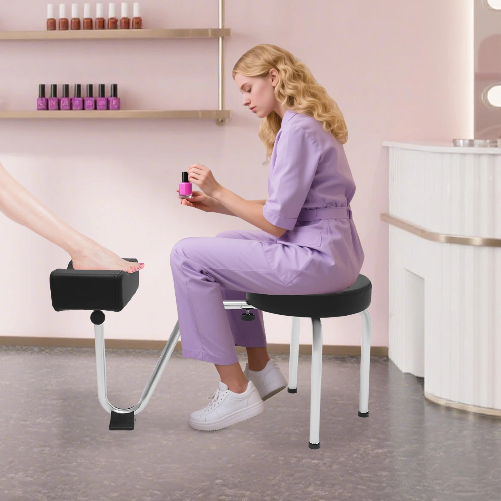 

Регулируемый стул для педикюра, современное кресло для салона красоты, разработанное для мастеров маникюра, эргономичная подставка для ног с грузоподъемностью до 10 кг