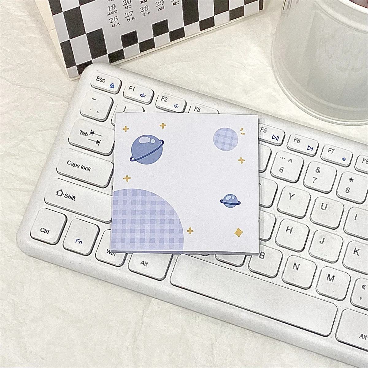 50sheets 8cm Cute Cartoon Blue Bear Series Sticky Note Student Memo Pad Mini Pocket Notepad Daily Planner To-do List Stationery