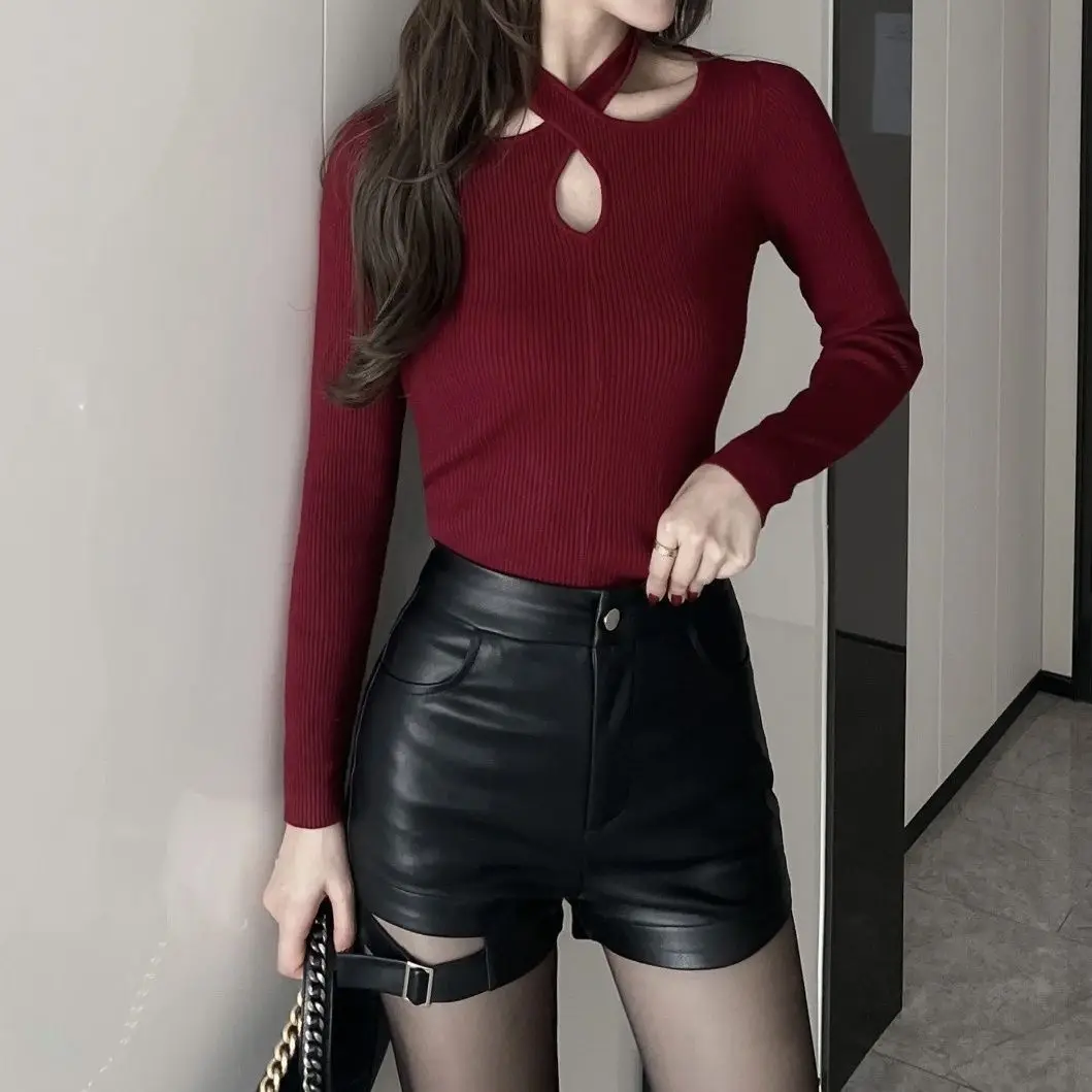 Sexy Zwart Pu Lederen Shorts 2025, Dames Herfst Winter Strakke Gothic Hoge Taille Shorts Street Fashion Y2K Hot Girl Outfit