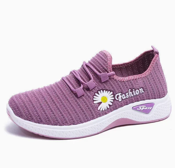 new Fashionable sports shoes for women, thick and breathable soft soled mesh