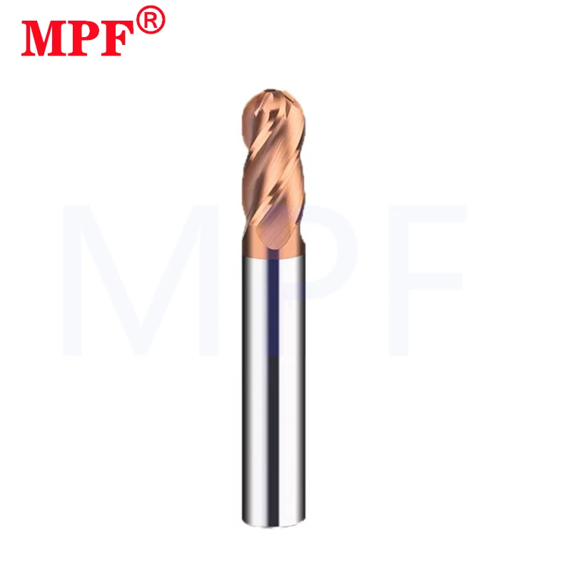HRC55 4-Flute Alloy Ball Nose Milling Cutter Tungsten Steel Carbide Coating End Mill For CNC Mechanical Center Endmills Tools