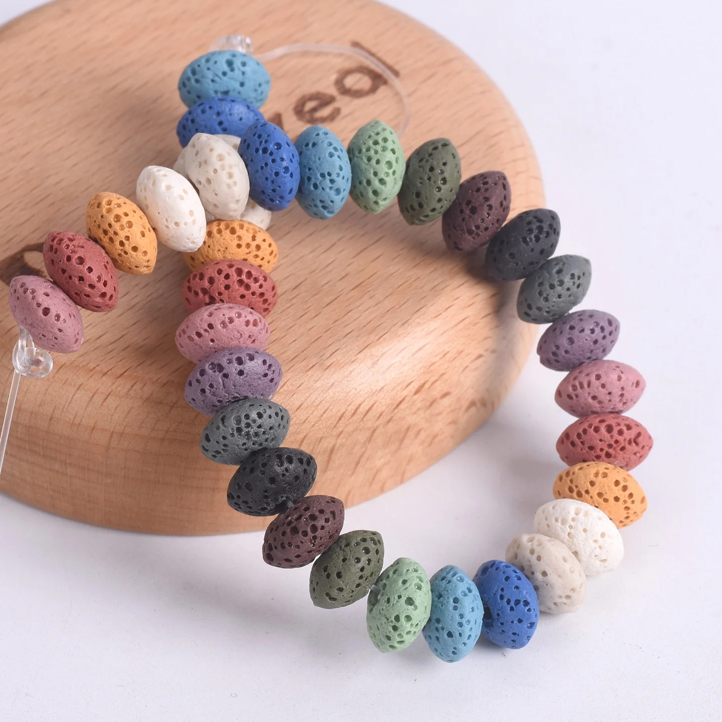 1 Strand Natural Volcano Lava Stone 5x8mm 6x10mm Rondelle Crafts Beads Lot For Jewelry Making DIY Bracelet Findings