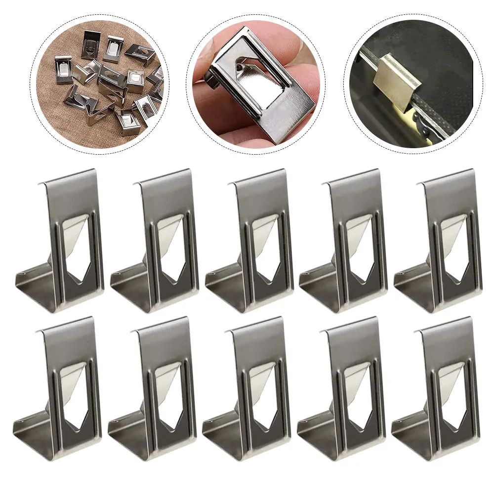 50Pcs Picture Frame Hanging Hook Metal Clip for Wall Frames Canvases and 3D Printer Glass Plate Fixation Silver