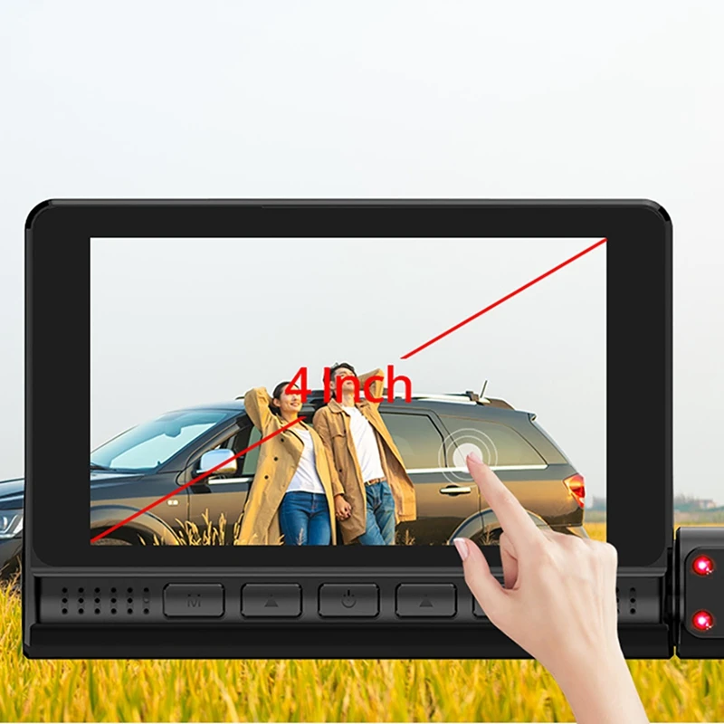 Driving Recorder,Car Driving Recorder 3 Lens 1080P HD Screen Auto Video Recorder DVR Camera 24H Monitor