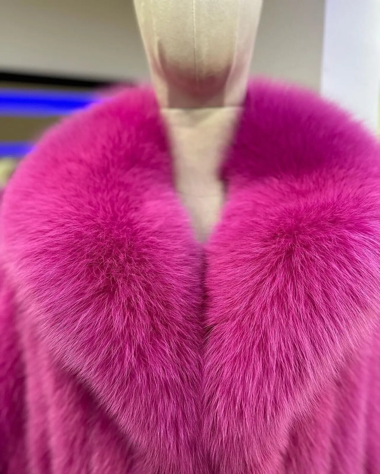 Luxury Women Real Fox Fur Long Coat Fashion Pink Genuine Fur Lapel Overcoat Winter Thick Natural Fox Fur Warm Outwear