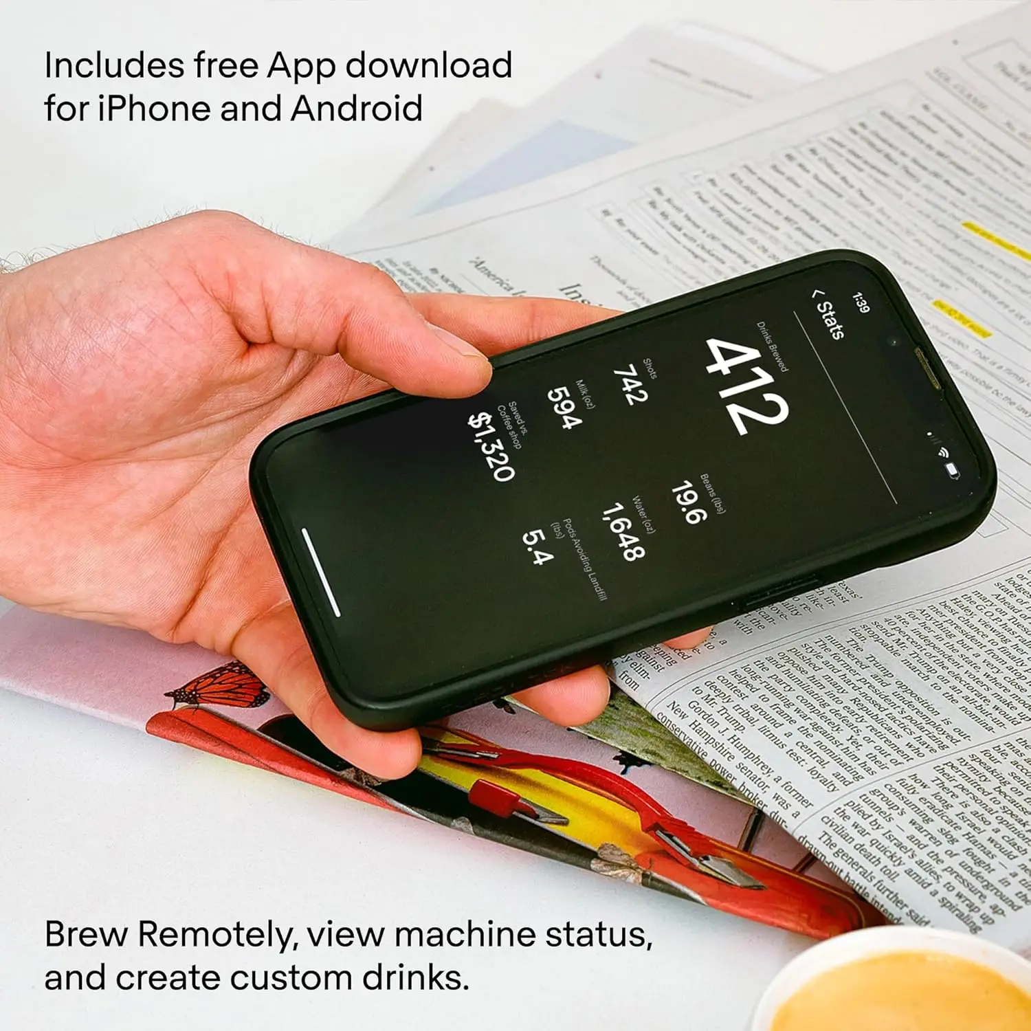 Super Automatic Espresso Machine - App Enabled Coffee Machine  Auto Wake & Sleep  All Milk Types  Roaster Approved Espresso