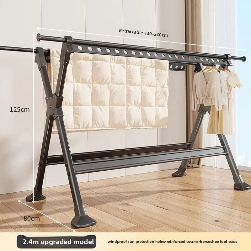 

Телескопическая сушилка для белья, напольная, складная, для балкона, для дома и улицы, регулируемая по высоте.