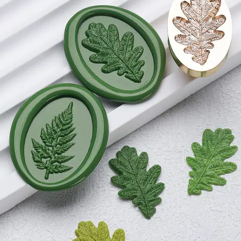 잎 질감 시리즈 왁스 인감 스탬프 불규칙한 모양 황동 릴리프 스탬프 헤드 스크랩북 봉투 초대장 선물 카드 장식