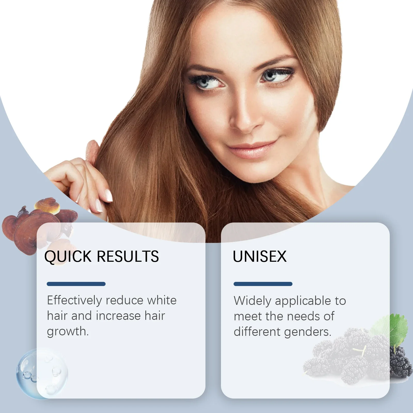 1ST جديد أبيض إلى أسود رمادي أبيض مصل الشعر إصلاح اللون الطبيعي تغذي جوهر مكافحة رمادي الرعاية للرجال والنساء