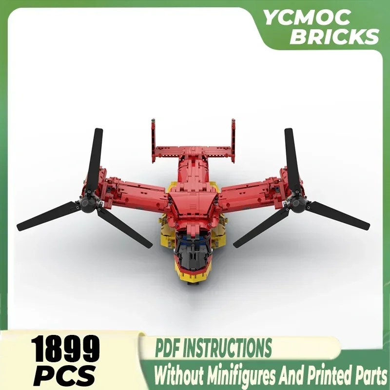 Military Series YcMoc Building Blocks Special Ops Helicopter V-22 Osprey Model Technology Bricks DIY Airplane Toys For Kid Child