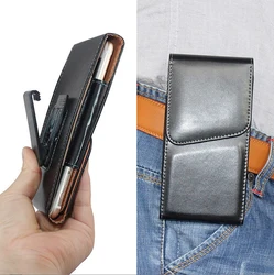 New For iphone 15 14 13 12 11 Pro Max XR XS Max For Samsung Smart phone Belt Clip Holster Luxury PU Leather Phone Pouch Bag Case
