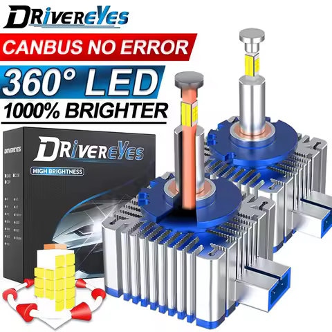 360 D1S Led D3S Car Headlights HID D1S D3S D8S D1R D3R D Series HID Lights Canbus 3D CSP 1:1 Led Lights 35W 55W 6000K Auto Lamps