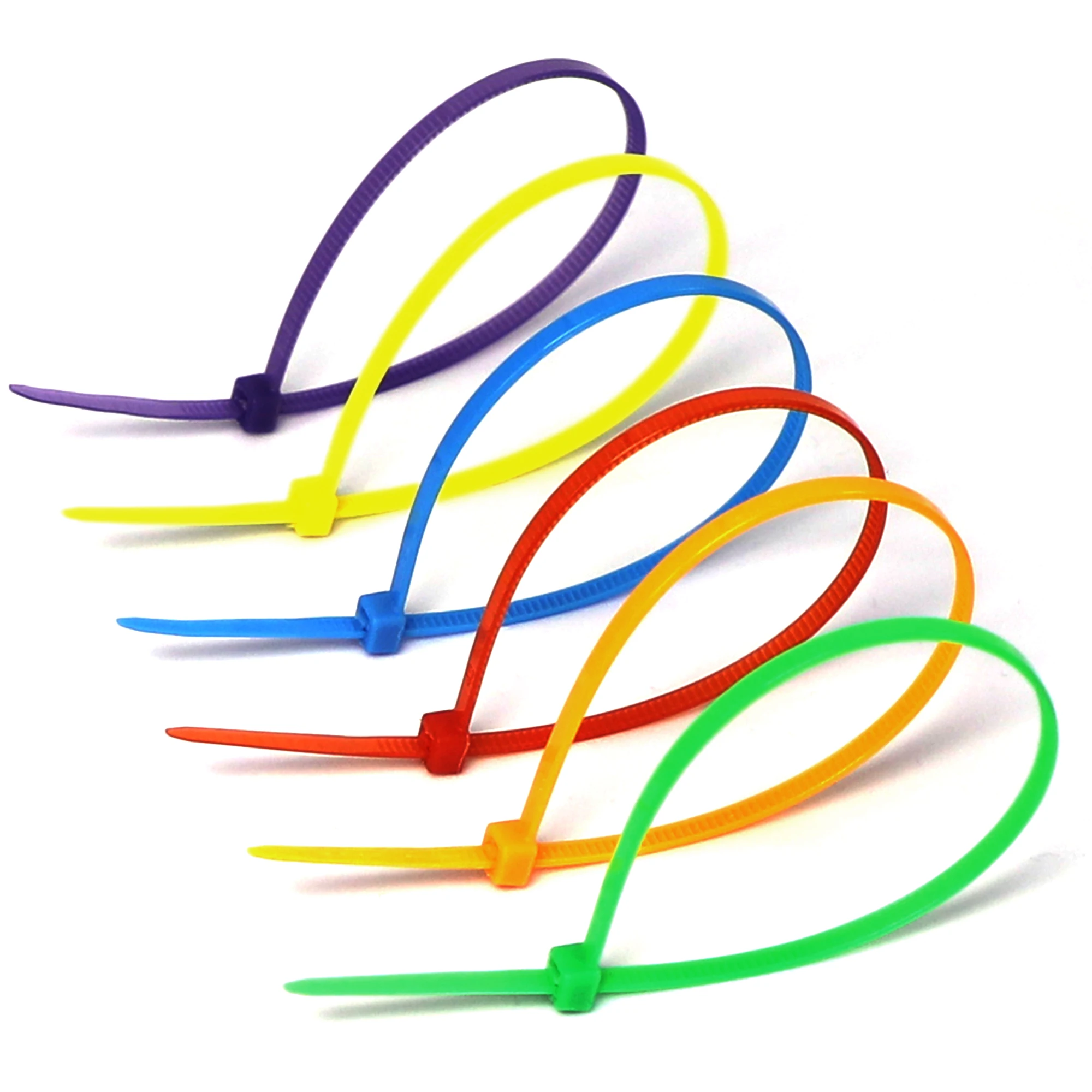 Colorido Nylon Zip Fastening laços, Self-Locking Strong Snap Fastener, Abraçadeiras e Abraçadeiras