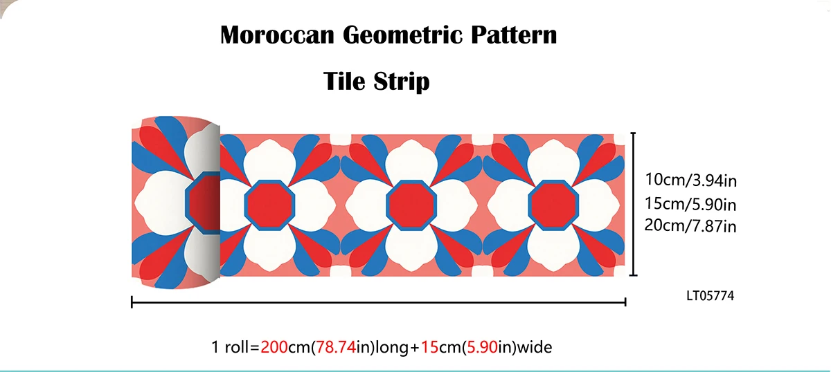 Mexican Red Blue Mandala Tile Stickers Waterproof Peel Stick Decals For Kitchen Cabinet Stair Skirting Line Bathroom Home Decor