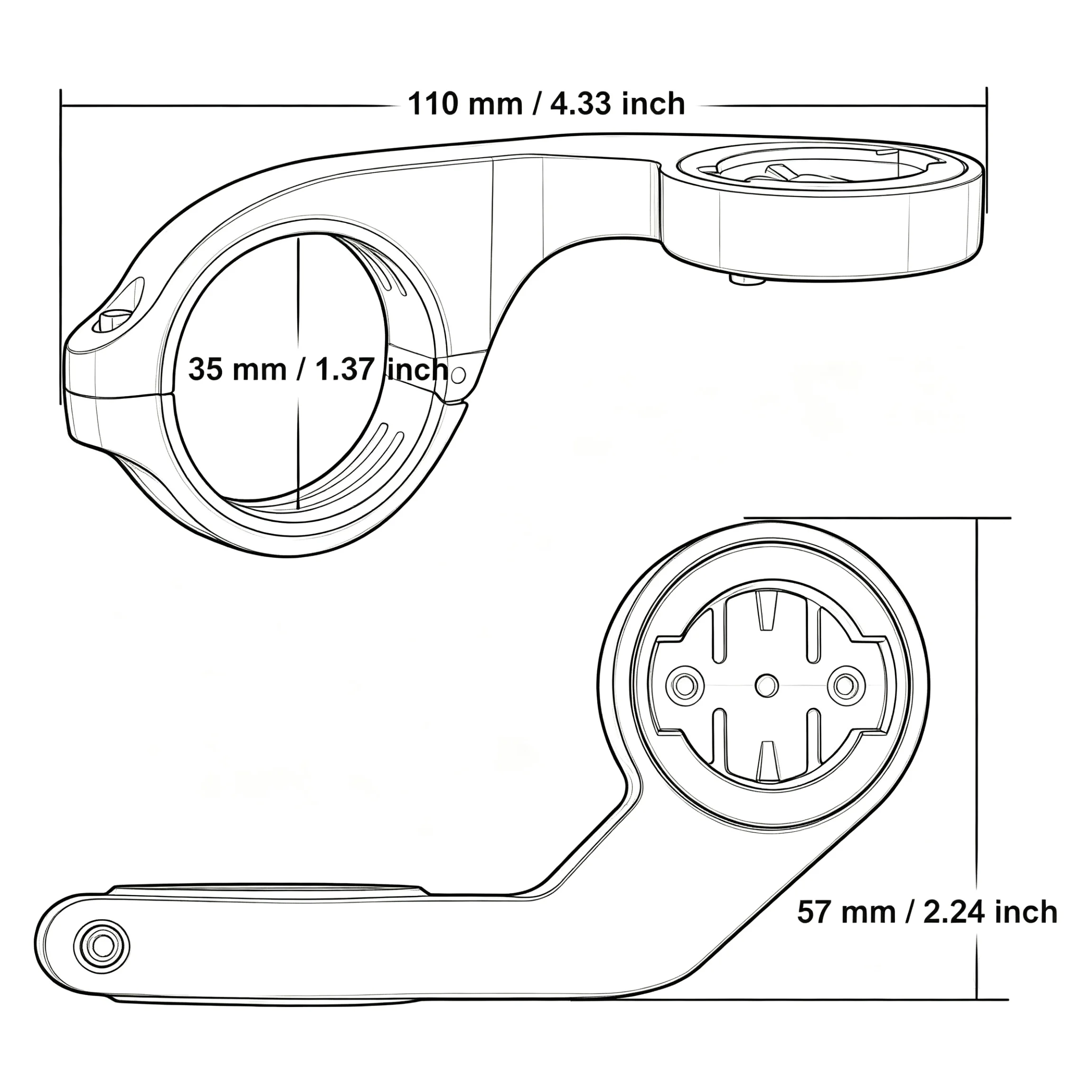 icycle Lenker-Computerhalterung für Garmin, mit GoPro-Adapter, MTB-Rennrad-Kamerahalterung – Detail 4