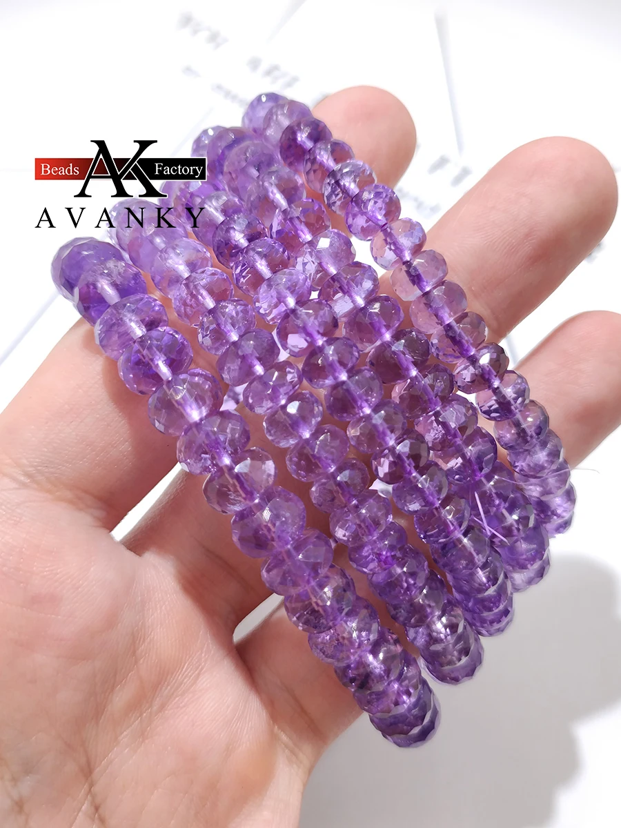 

4A Natural Amethyst Crystal Single Lap Necklace For Women Girl Birthday Gift Fresh Bracelets Fashion Jewelry 6x9mm 7x10mm