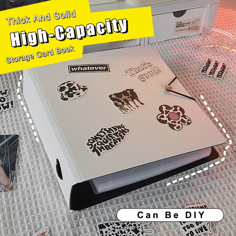 Kawaii A4/A5 Binder Photocard Holder Kpop Idol Photo Album with 25/50pcs Inner Pages Photocards Collect Book Cute Stationery