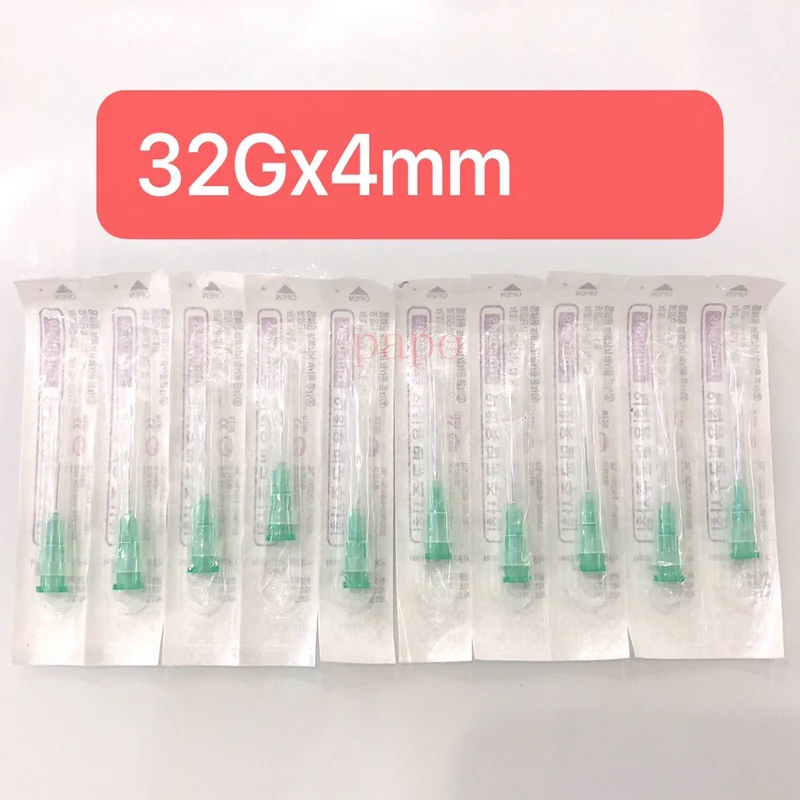 32G 4mm Schmerzlos Kleine Nadel Irrigator Für Zähne Einweg Spritzen Nadeln Superfeine 32G 13mm Schönheit nadel Augenlid Werkzeug Teile