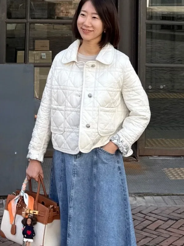 Patrón retro Jaet de algodón acolchado Mujer coreana Sle Abrigo con cuello vuelto usable de doble cara Estampado animal Invierno Nuevo...