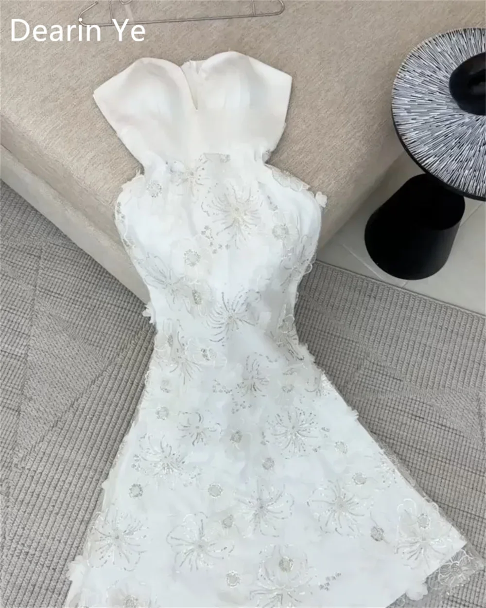 Customized Formal Dress Dearin Spaghetti Strap A-line Floor Length Skirts Layered Tulle Sleeveless Applique Flower Bespoke Occas