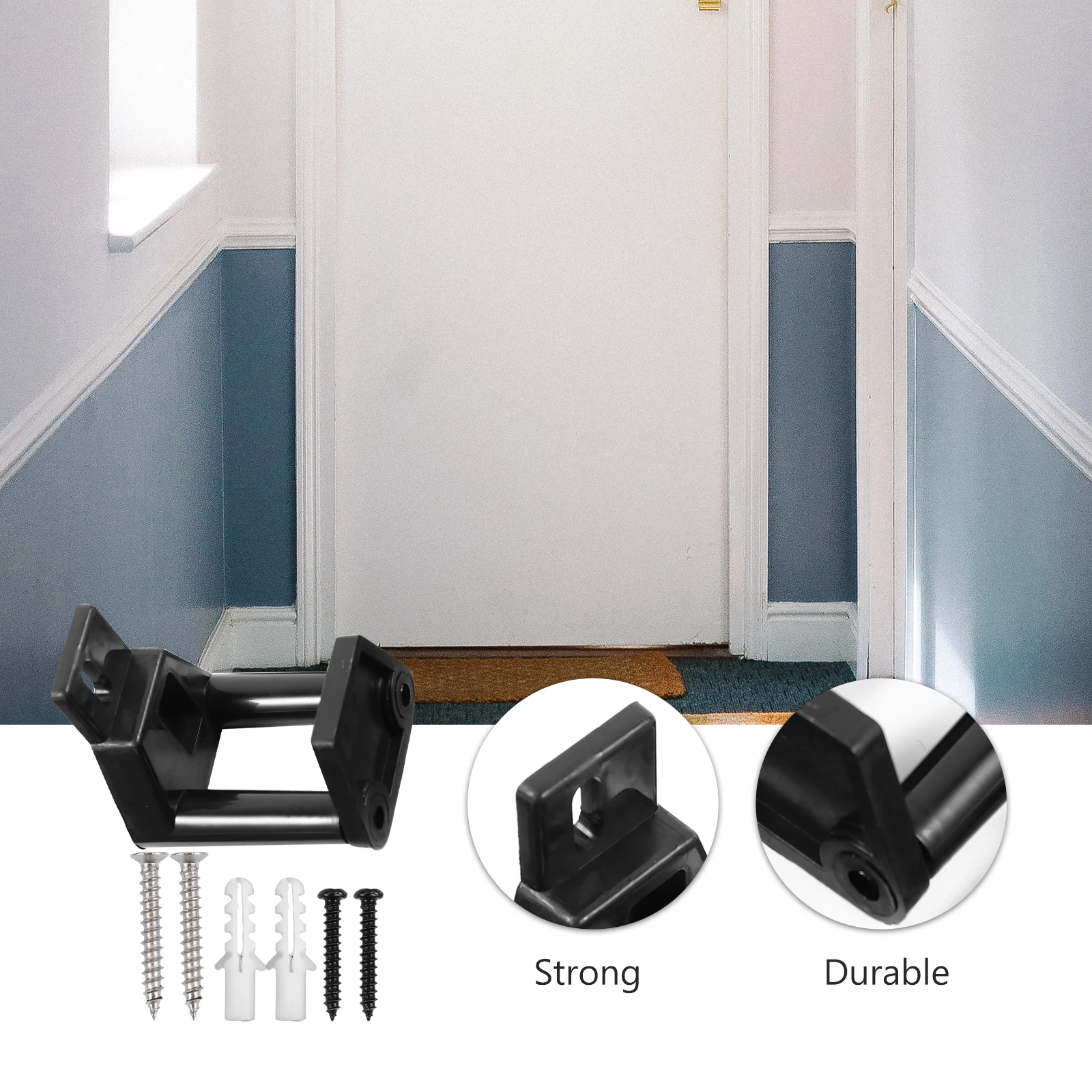 

2 pcs Sliding Closet Barn Door Floor Guides Heavy Duty Wall Guides Durable Door Stopper Rolling Closet Doors Hardware Quiet