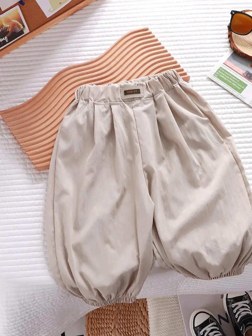 Children's Summer 2026 New Style  Color Versatile Lantern Pants Boys Girls Casual Nine-Point Cuffed Mosquito-Resistant P...