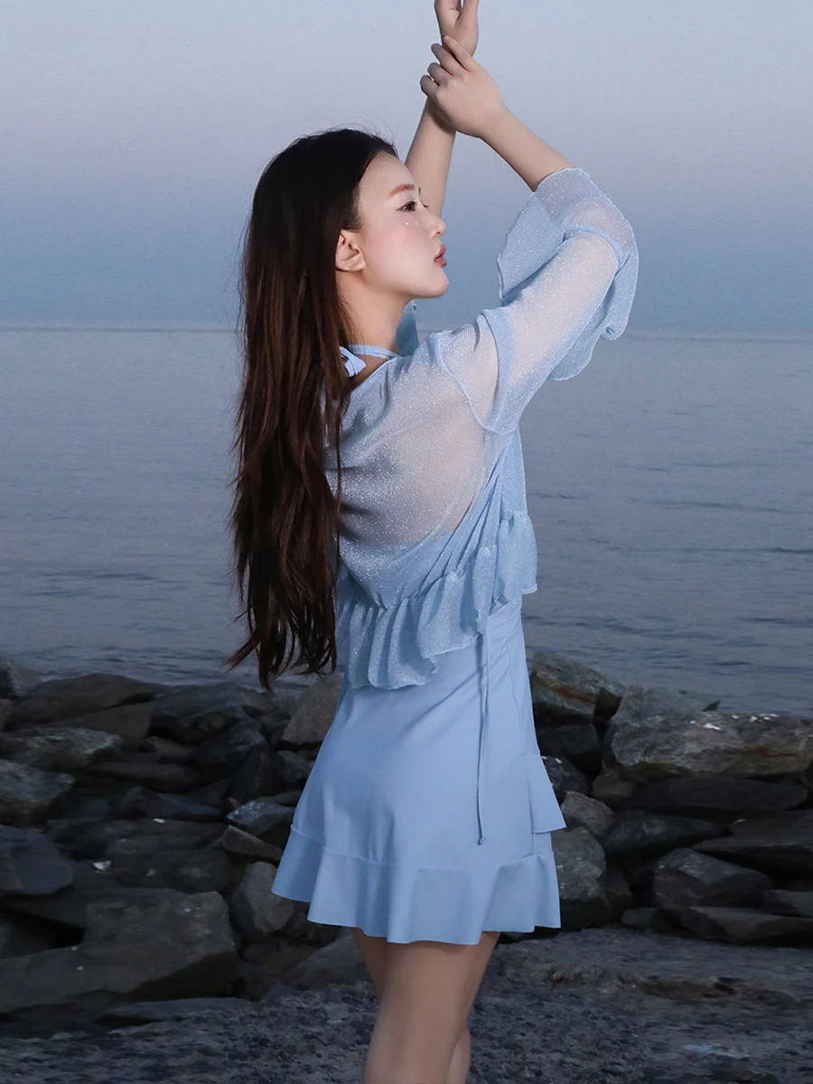 

2025 New Women's Swimwear Hot Spring Beau Sensation Slimming Effect Thai Sle Adult Swimming Costume with Chest Pad