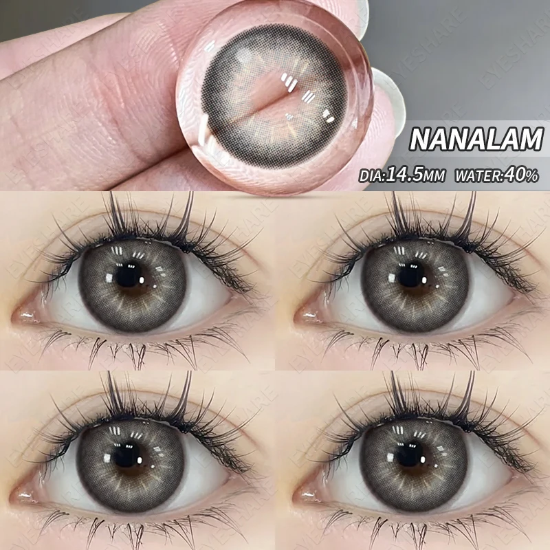 EYESHARE 1pair Eye Contacts Lense Color Contact Lenses for Eyes Natural Gray Contact Lens Yearly Fashion Beauty Makeup EyeLenses