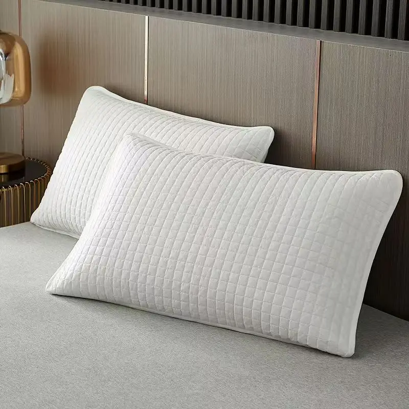 2pcs Pure Cotton Quilted Pillowcase Hotel White Isolation Dust Prevention Double-layered Pillow Cover 48x74cm Home Adult Bedding