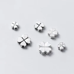 1pc 925 Sterling Silver Pretty Clover Spacer Beads 5mm 6mm 8mm Decoration Craft Silver Charm Beads DIY Jewelry Making Bracelets