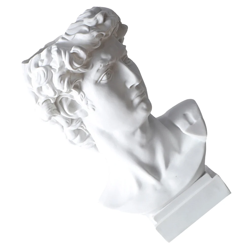 Pen Holder Pencil Pot Brush Bust Planter David Statue White of Portrait Design Vase