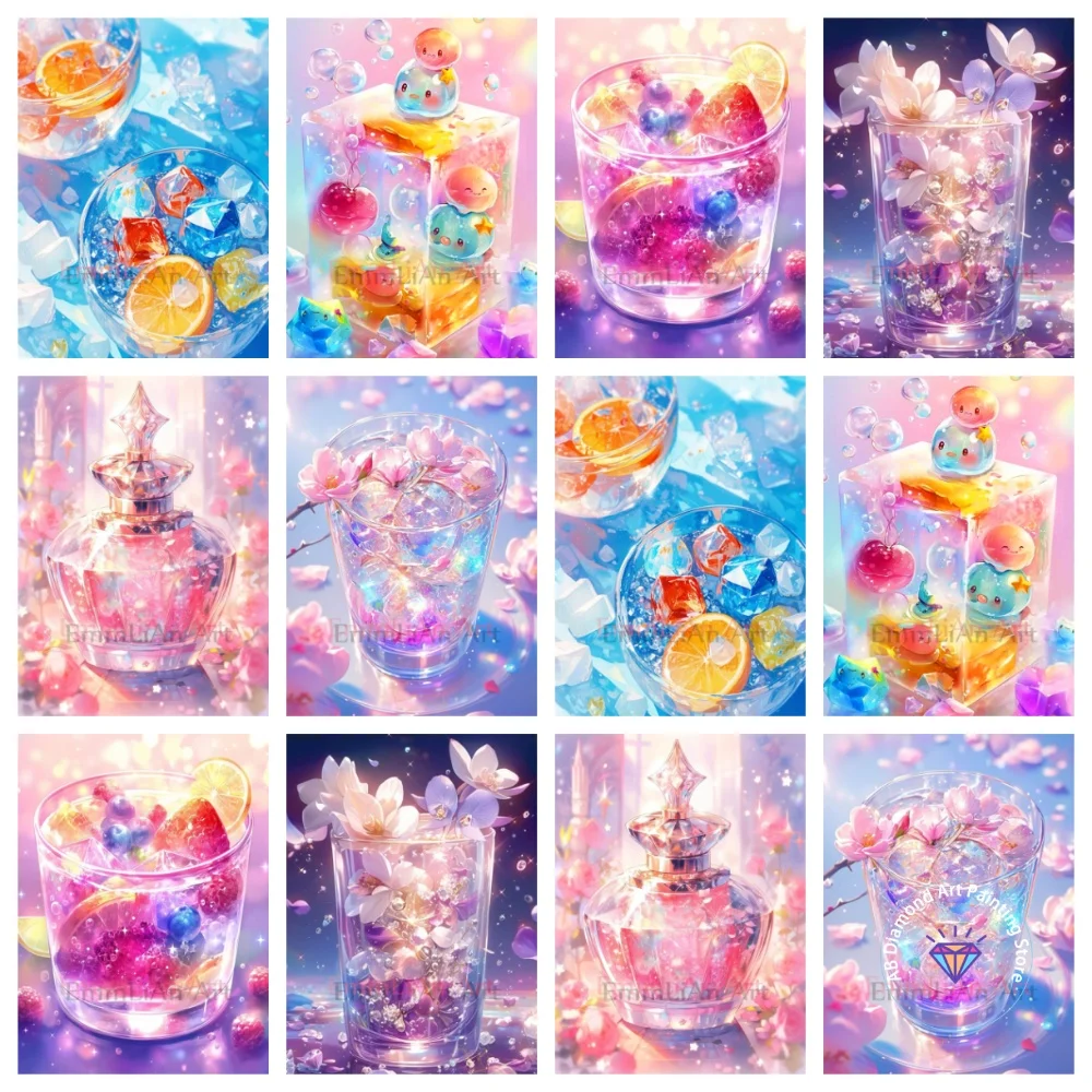 

New Fruit Cup AB Diamond Painting Kit Square Round Diamond 5D DIY Mosaic Handmade Art Adult Exquisite Gift Home Decoration