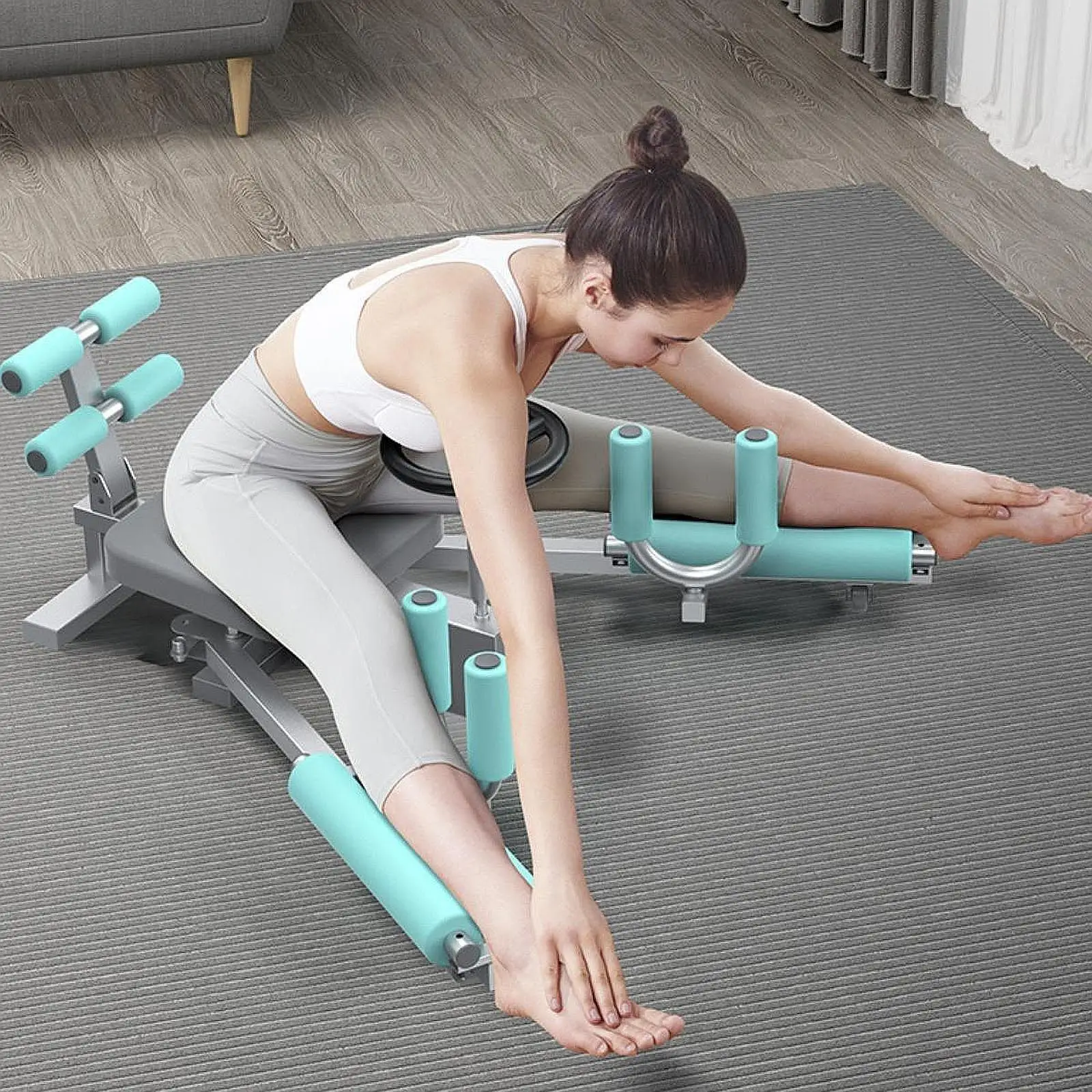 Leg Stretcher Leg Ligament Stretching Device Fitness Gymnastics Horizontal Leg Press for Mma Yoga Cheerleading Dance