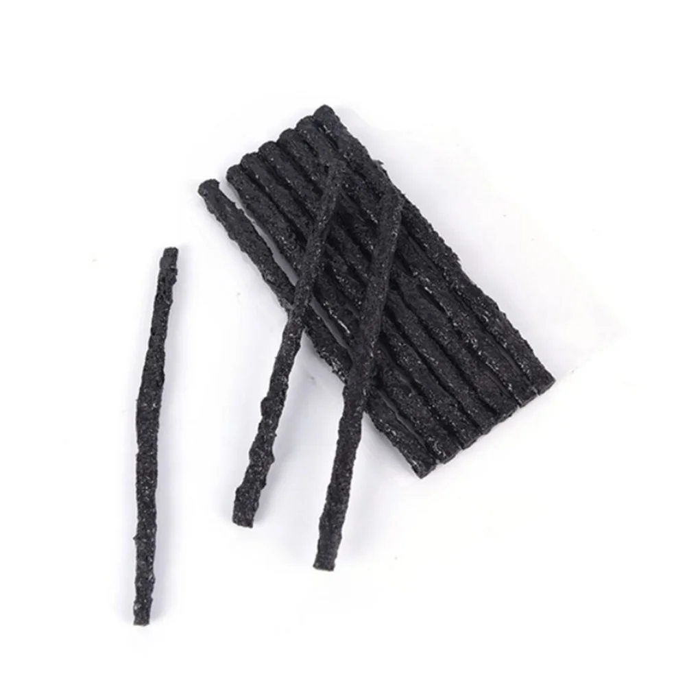 

30 pcs Tire Seal Strip 100*3.5Mm Black Flexible Durable Tubeless Car Repair Tool For Automotive Wheels Puncture Fix Solution
