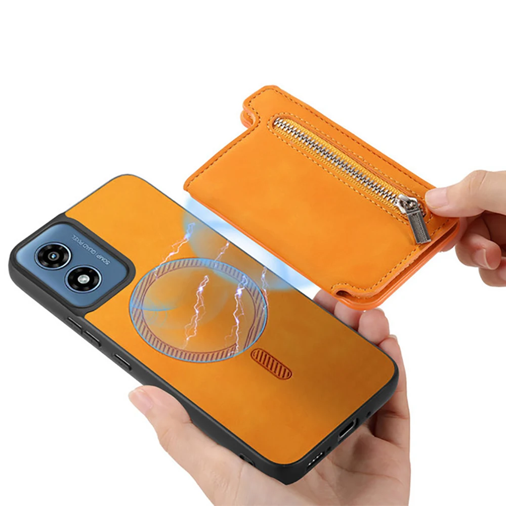 

Edge60 Stylus 5G 2в1 съемный кожаный кошелек на молнии Funda для Motorola Edge 60 Fusion Роскошный чехол Moto Edge 60 Pro 60s Cover