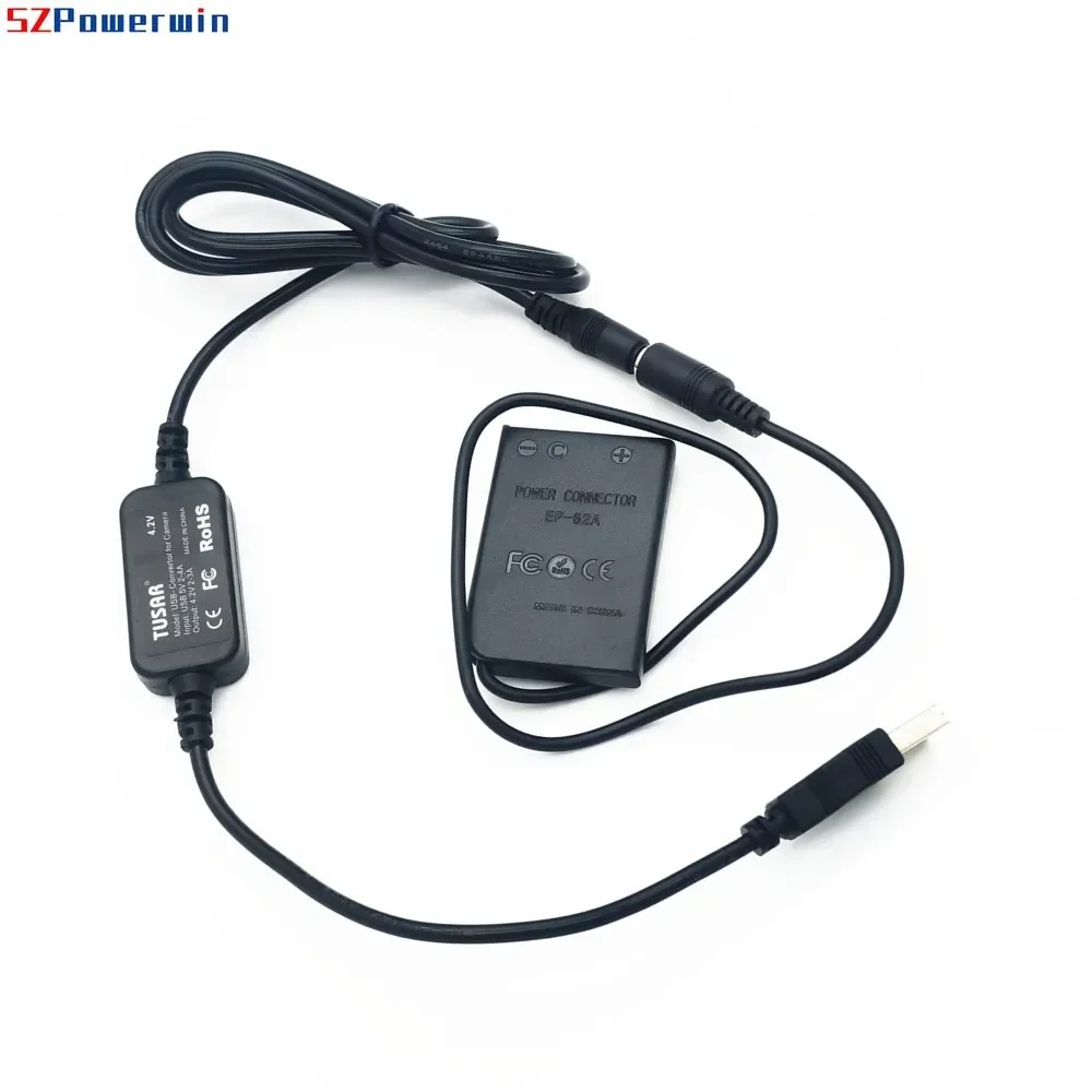 Powerwin USB+EP-62A EP62A EH-62A EH62A DC COUPLER EN-EL5 Dummy Battery For Nikon P500 Coolpix 5200 4200 3700 P5100 P5000  P4 P3