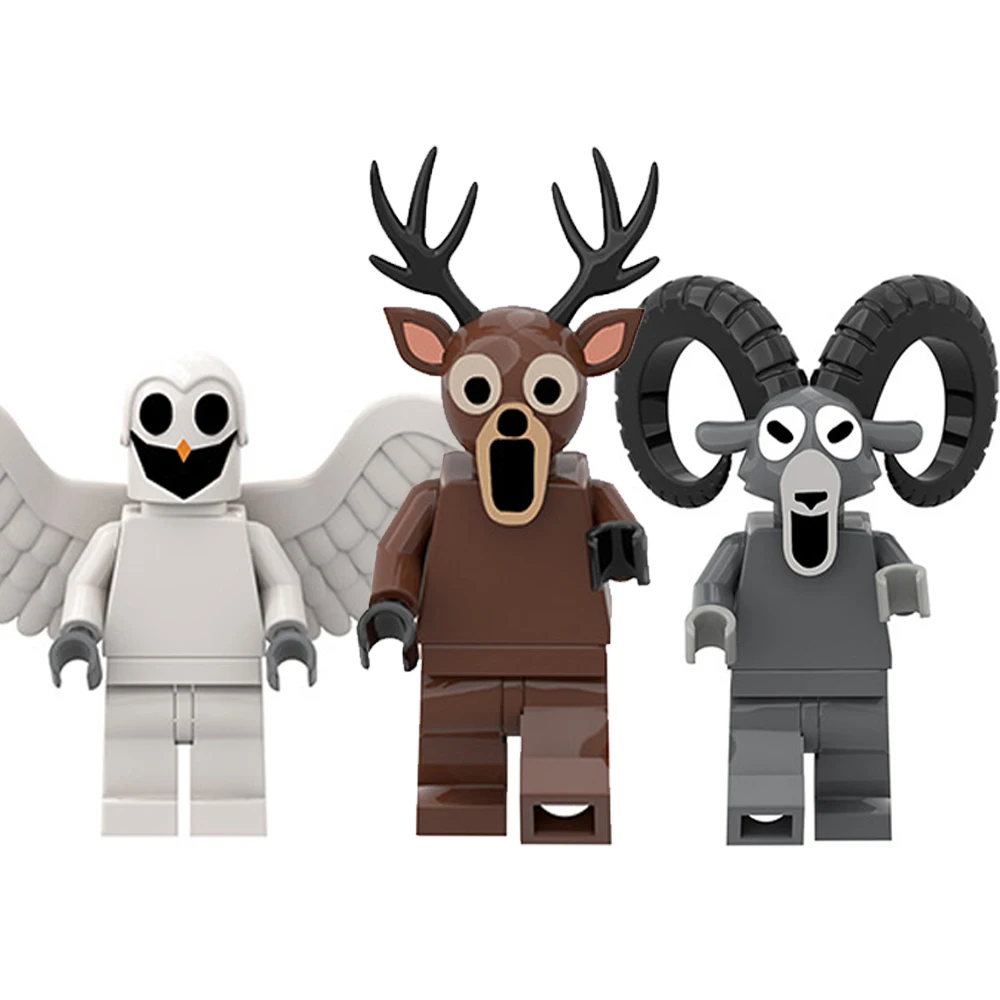 جديد 99 ليالًا في الغابة الغزلان البومة الماعز MonsterBuilding كتل مجموعة نموذج تجميعها اللبنات لعب الأطفال دمية بلاستيكية #6