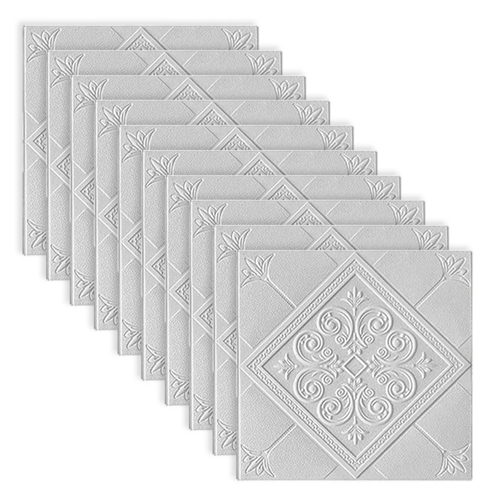 Tear Resistant Decorative Ceiling Wallpaper Stickers in a Set of Ten Made from XPE Foam Material at a Size of 35CM Each