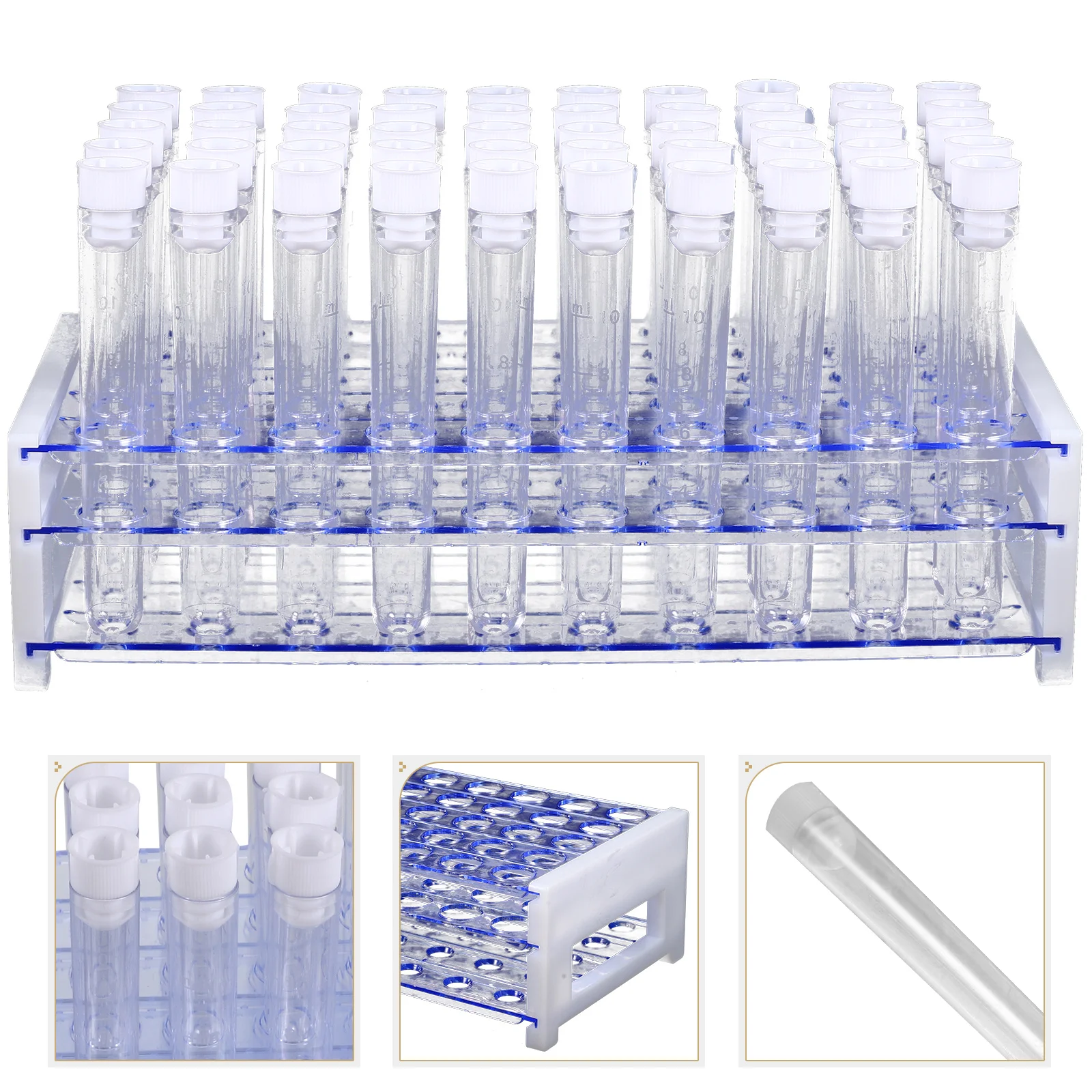 

Plastic Test Tubes Laboratory with Cover Transparent Graduated Clear Experiment