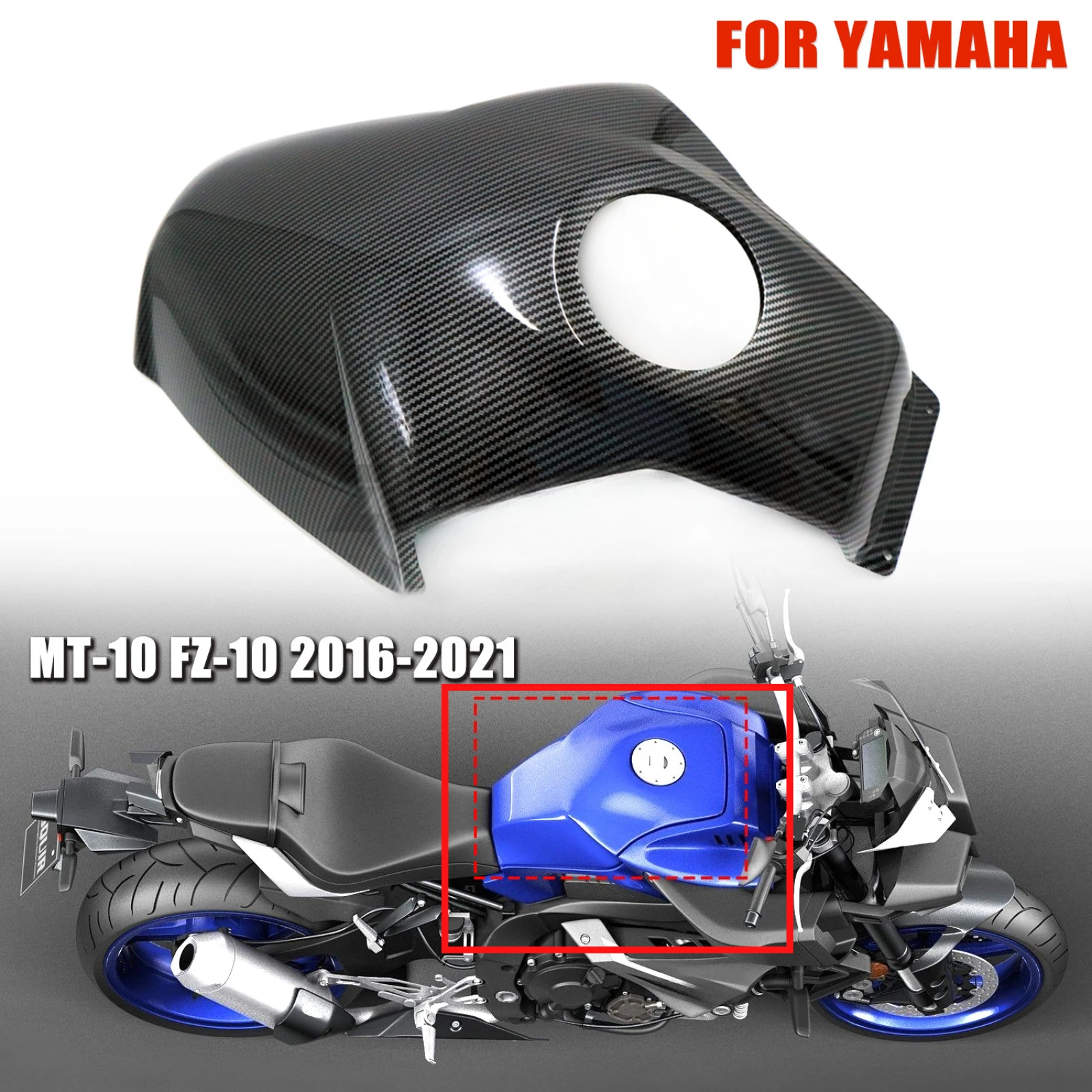 

For Yamaha MT-10 FZ-10 2016-2021 Motorcycle Fuel Tank Decorative Cover Air Reservoir Tank Protector Guard Modified Fairing Parts