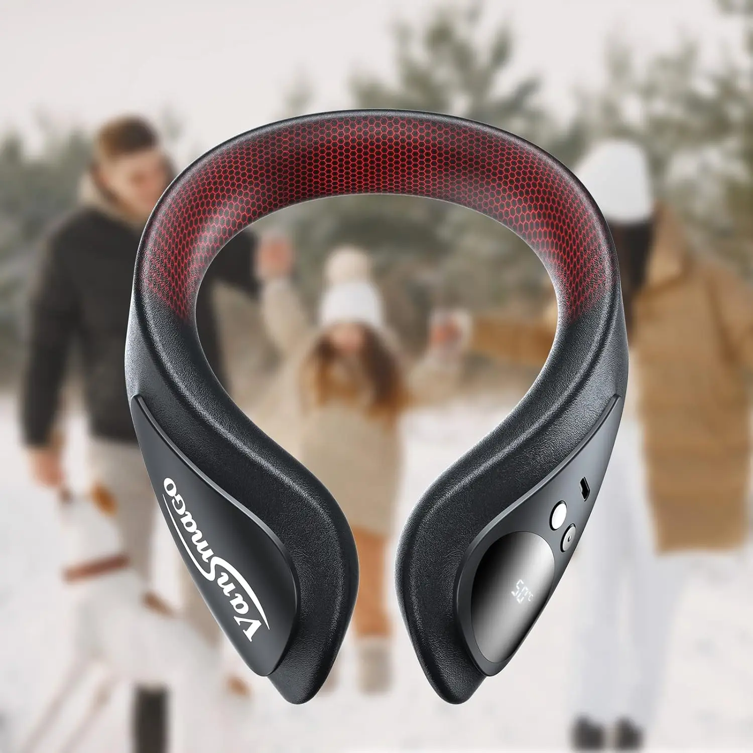 

Portable Rechargeable Neck Warmer with Leather Finish, 36-58℃ Adjustable Heat, Fast Heating Scarf for Women & Kids – Christmas G