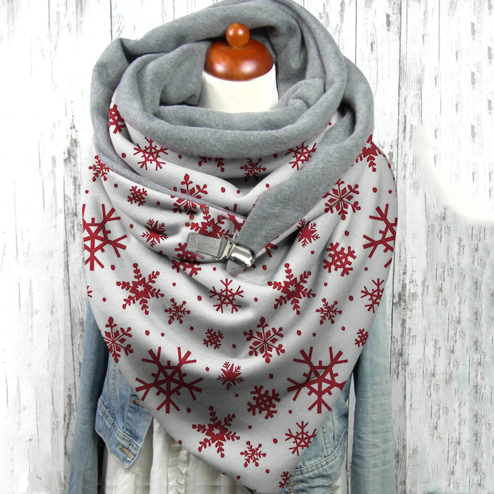 Christmas Casual Soft Scarves Winter Warm Shawls Print Fashion Wrap Button Tie And Scarf Summer Scarf Flannel Socks for Women