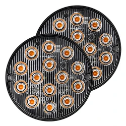 2pcs Led Strobe Warning Light Strobe Grille Flashing Truck Lamp Amber Traffic Light 12V 24V Round Car Light Side Maker Lights