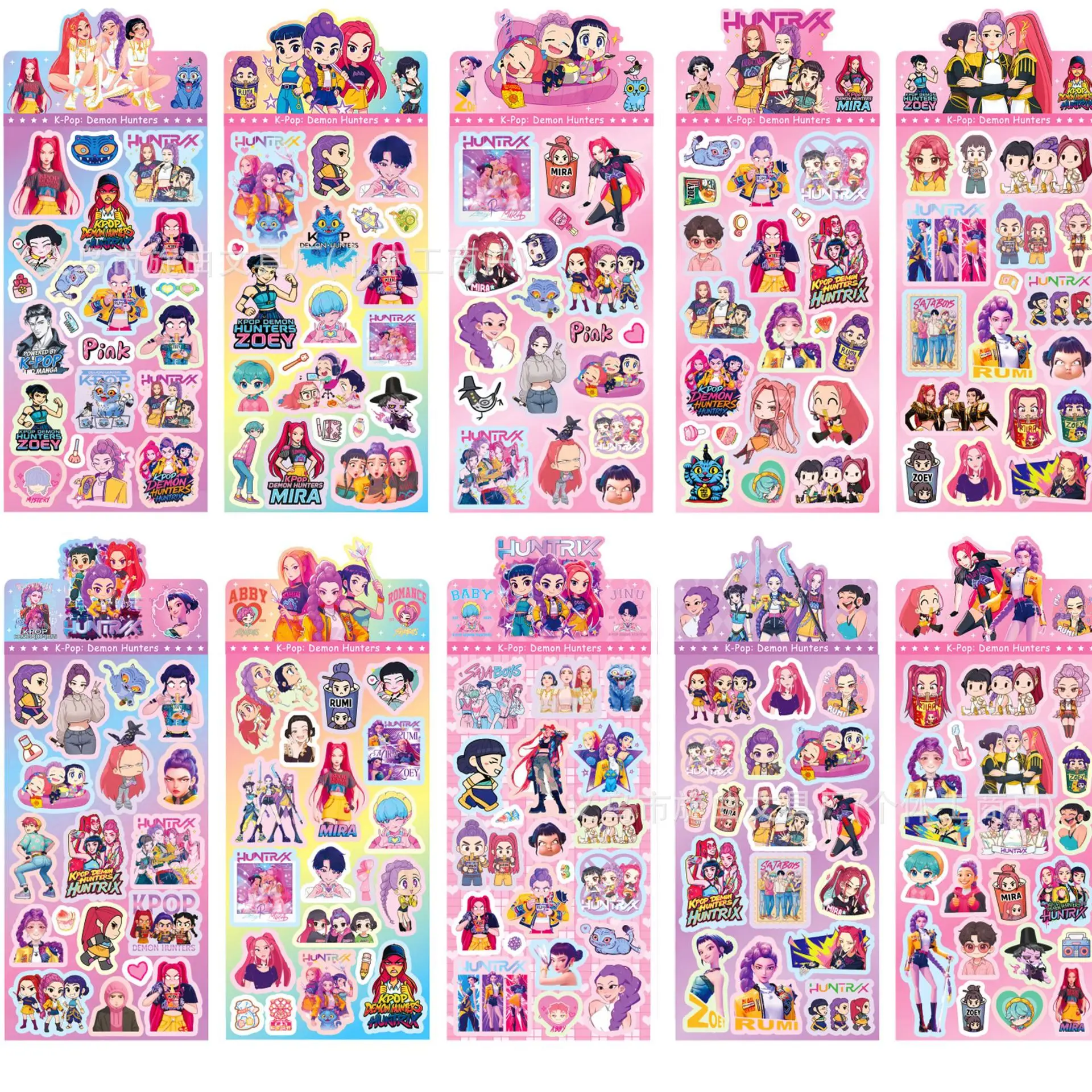 ملصقات ليزر مجموعة الفتيات K-Pop "Hunter Witch" الأكثر مبيعًا، جودة عالية المظهر، ملصقات الكمبيوتر المحمول الإبداعية D