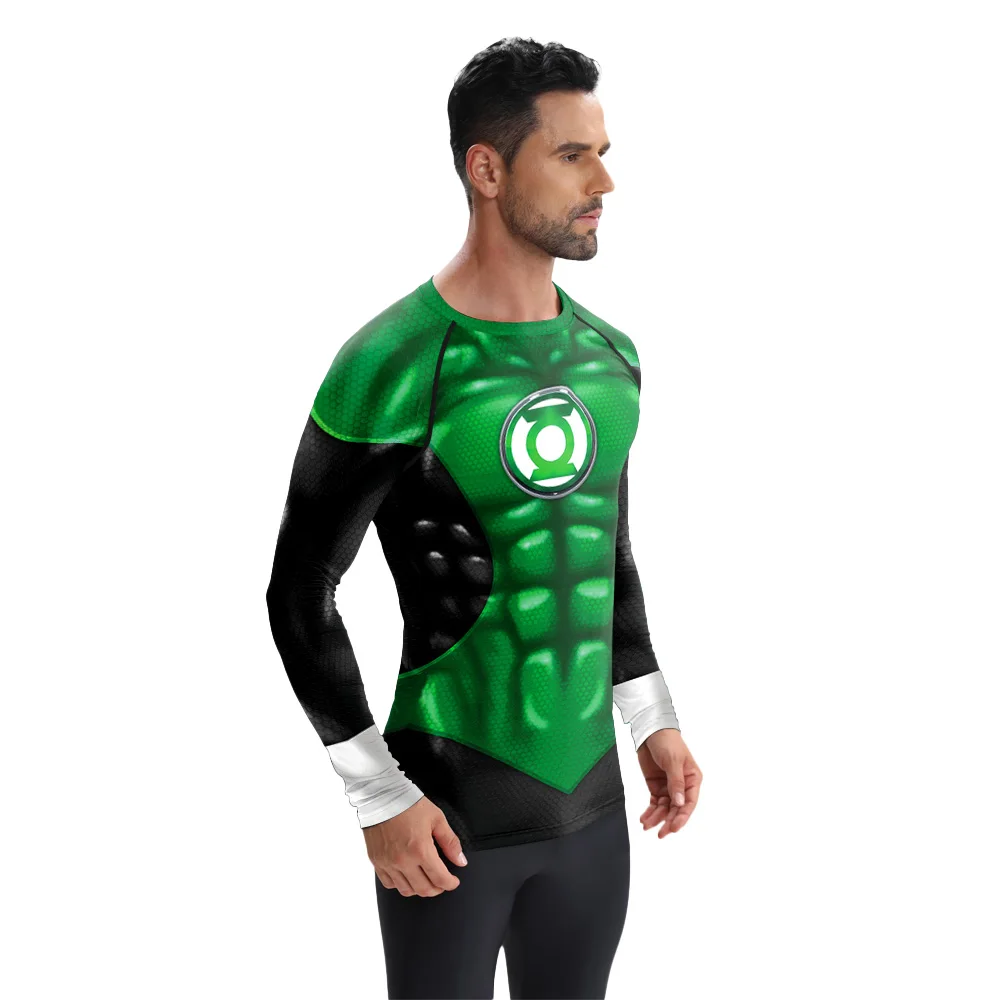 Рубашка с изображением паука и комиксов, мужская рубашка супергероя, одежда с 3D принтом, топы с длинными рукавами, быстросохнущая эластичная спортивная компрессионная рубашка ﻿